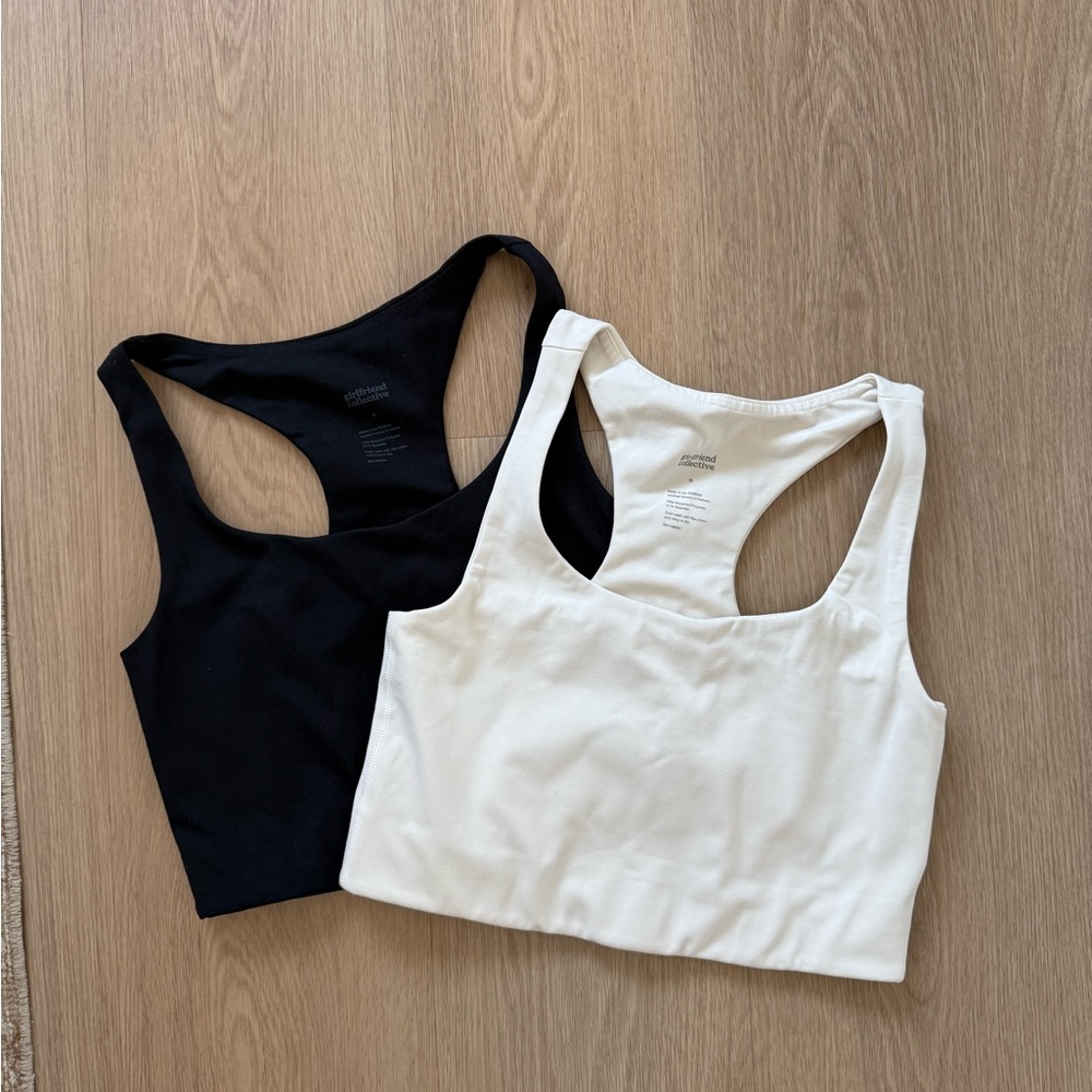 Girlfriend Collective Dual Pack Black and Cream Tank Tops